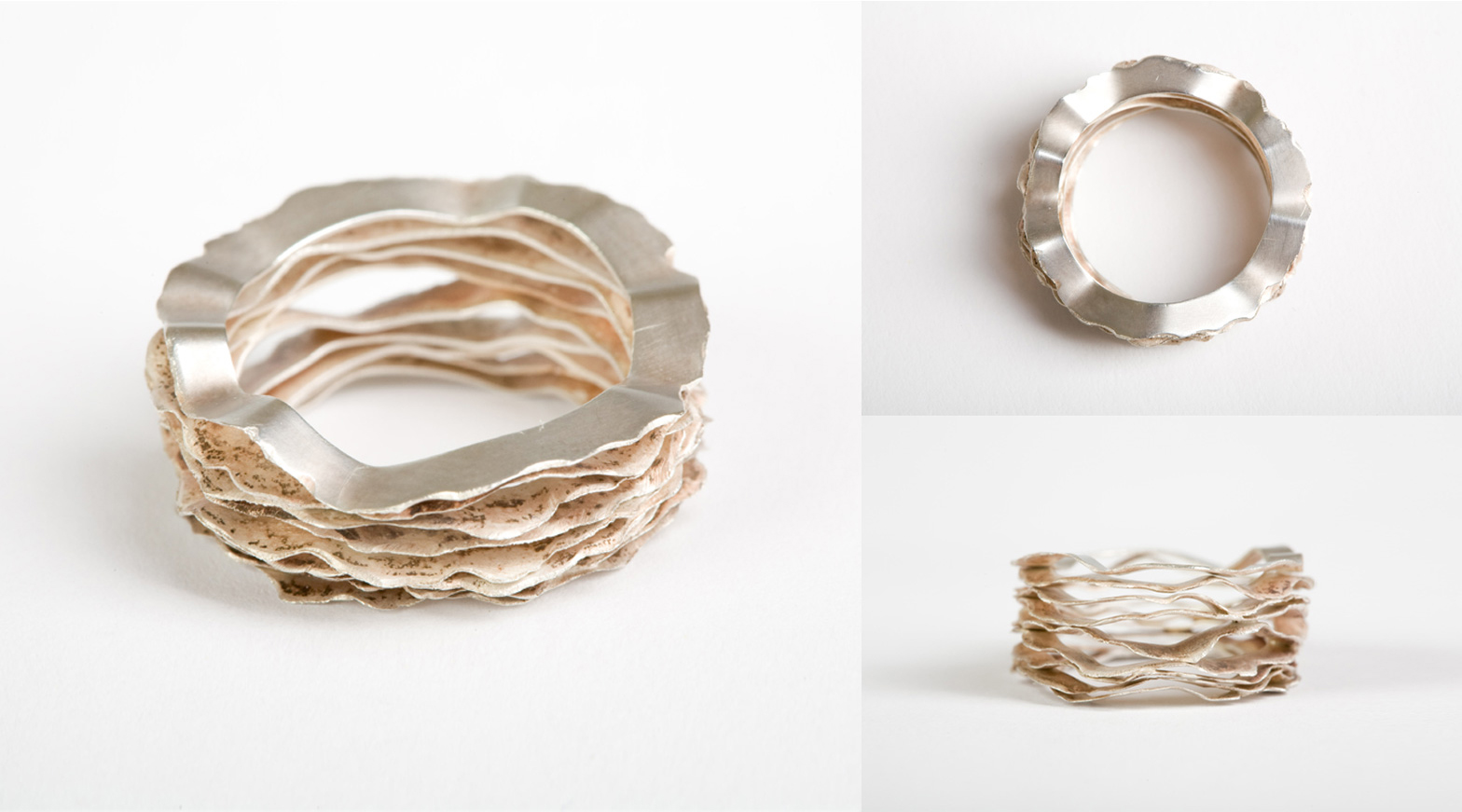 “Torn paper” ring, 1998, silver
